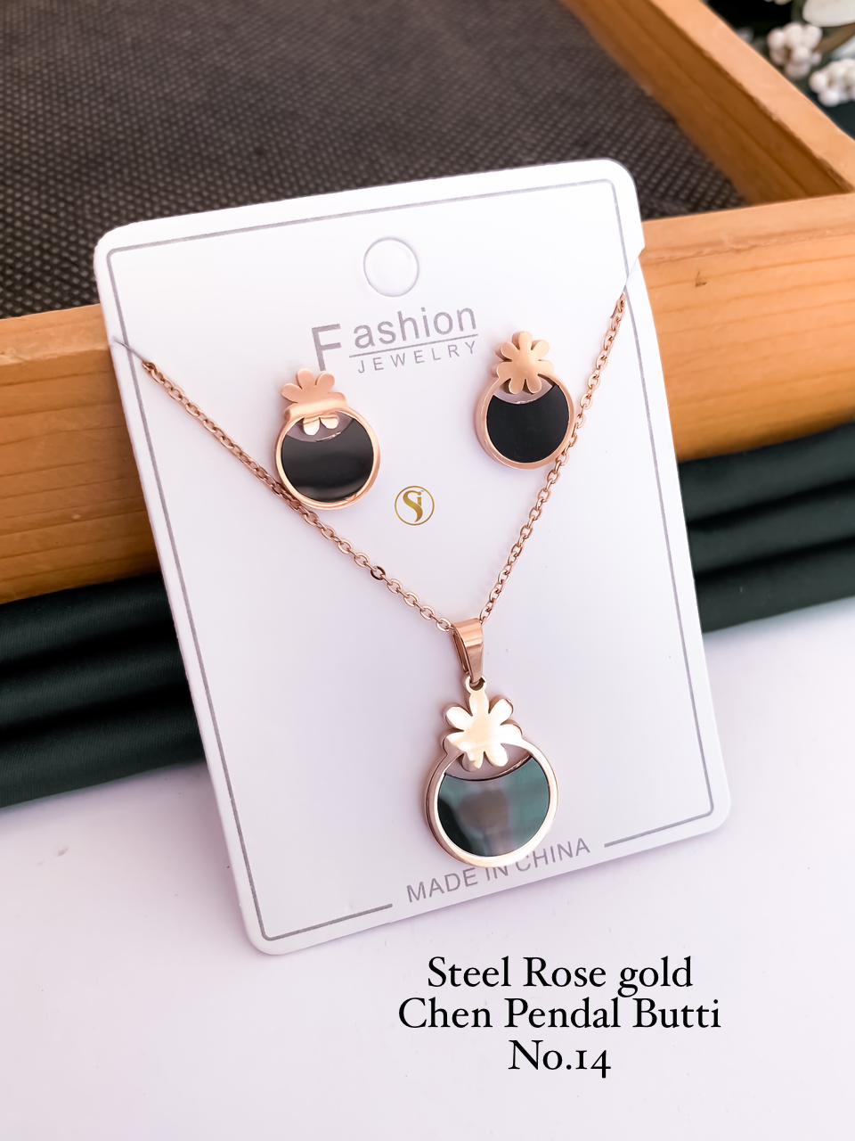 Steel Designer Rose Gold Chain Pendal Butti Manufacturers
